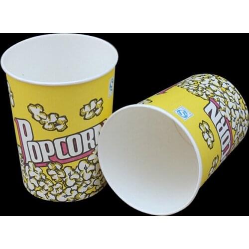 Quevinal 32 Ounce Disposable Popcorn Bucket Barrel Paper Cups for Popcorn DHL&FEDEX Free Shipping