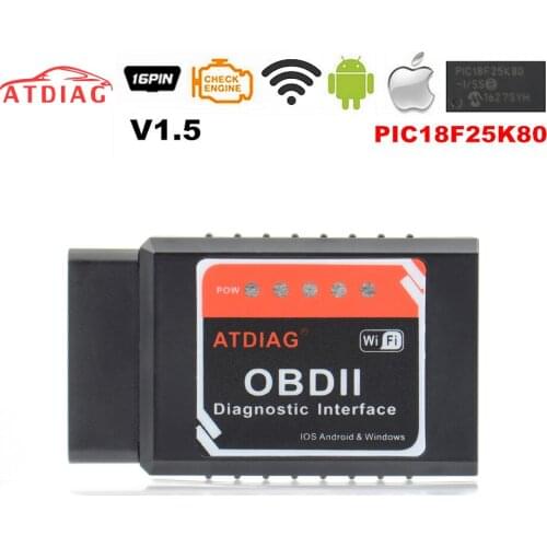 ATDIAG PIC18F25K80 Super Mini ELM327 V1.5 Bluetooth/Wifi OBD2 OBDII Code Reader ELM 327 Bluetooth ELM327 WI-FI Android/IOS