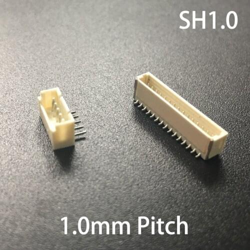 SH1.0 1.0mm Pitch 8P 9P 10P 11P 12P Pins Single Row Patch Vertical Right Angle SMD SMT Female Socket Terminal Wafer Connector