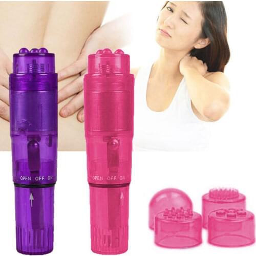 Nterchangeable Tips Mini Full Body Massager Relieve Stress Travel Pocket Body Massager for Women Relax the body