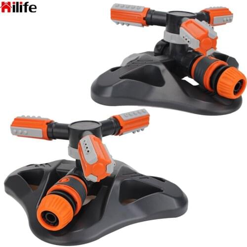 Lawn Sprinkler 360 Degree 3-arm Rotating Sprinklers Garden Agriculture Irrigation Device Grass Lawn Automatic Watering Nozzles