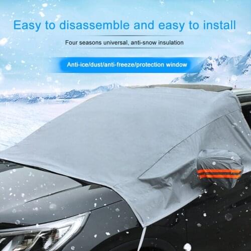 Liplasting Universal Car Windshield Cover Sun Shadow Protector Thickening Imported PEVA Adjustable Anti-frost Anti-freeze Cover