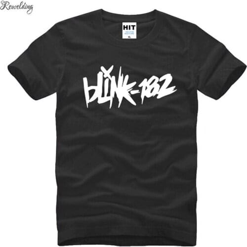 Punk Rock BLINK 182 Letter Printed Mens Men T Shirt Tshirt Fashion Summer New Short Sleeve Cotton T-shirt Tee Camisetas Hombre