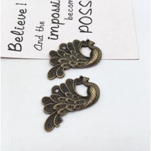 Vintage 4 pcs peacock charms animal Pendant fit DIY necklace earring bracelet charms Jewelry Making