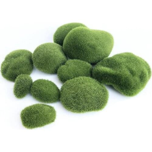 Green Artificial Moss Stones Grass Plant Bonsai Flocking False Lawn Micro Landscape Decoration Accessories