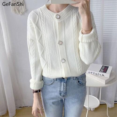2021 New Autumn Winter Sweater Cardigan Female Casual Loose Thick Women Sweaters Fashion Elegant Office Lady Knitting Tops Coat
