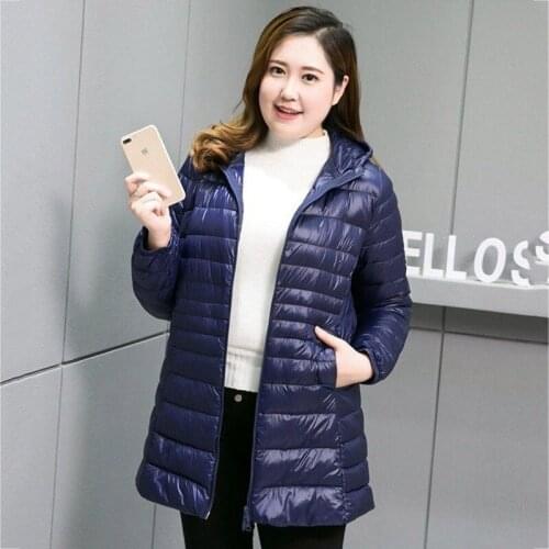 Winter Long Down Coat Women Plus Size 7XL Ultra Light Warm Hoodie Jacket high quality Large size loose Autumn Duck Down Coat