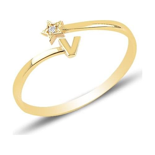 Diamond 14 Carat Gold Letter Ring