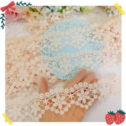 15Yards 16Cm Wide Off-White Wavy Edge Hollow Braided Lace Trim Guipure Laces Ribbon Sewing Trimmings For Clothing