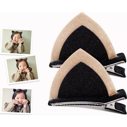 20 PAIRS/lot , Wool Felt Cat Ear Hair Clips Fashion Hairpin
