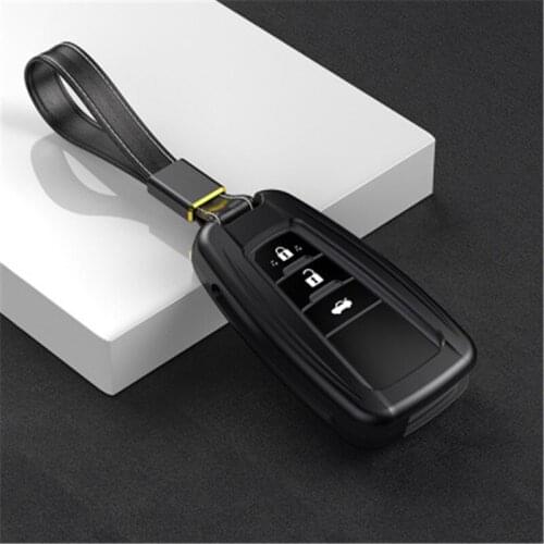 Alloy car Key Fob Chain Car Key Cove holder For Toyota Camry CHR Avalon Key Cover Case Holder Auto Accessories