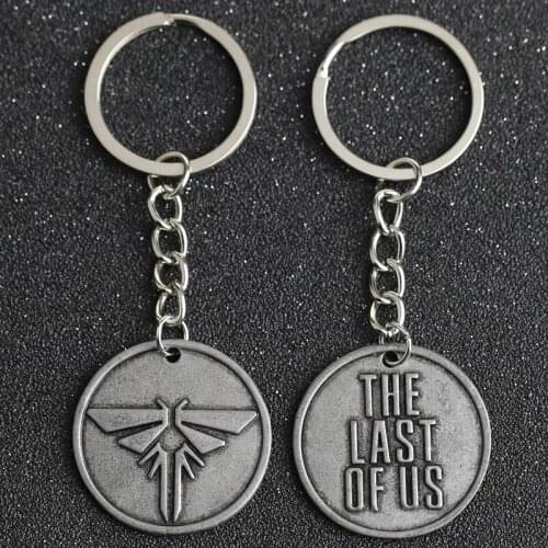 The Last Of Us 2 Keychain Firefly Logo Letter Dogtag Joel Ellie Vintage Retro Antique Pewter Keyring Key Chain Ring Wholesale