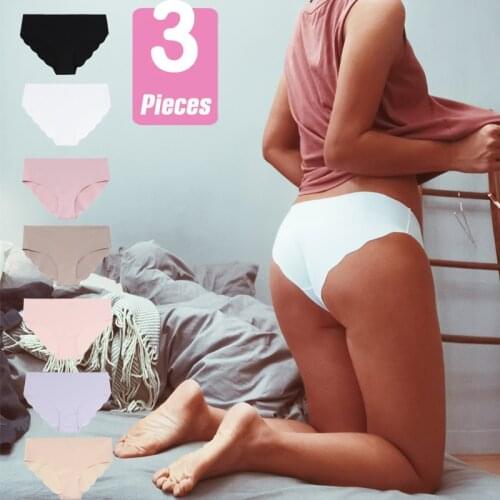 BZEL 3Pcs/Set Seamless Womens Sport Panties Set Underwear Comfortable Silk Briefs Low Waist Female Fashion Panty Lady Lingerie