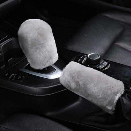 Winter plush fur car hand brake cover shift knob cover for Chevrolet Cruze TRAX Aveo Sonic Lova Sail EPICA Captiva Malibu Volt