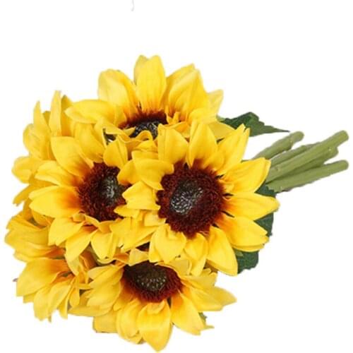 Floral Decor Bouquet Sunflowers Artificial Flowers For Home Decor