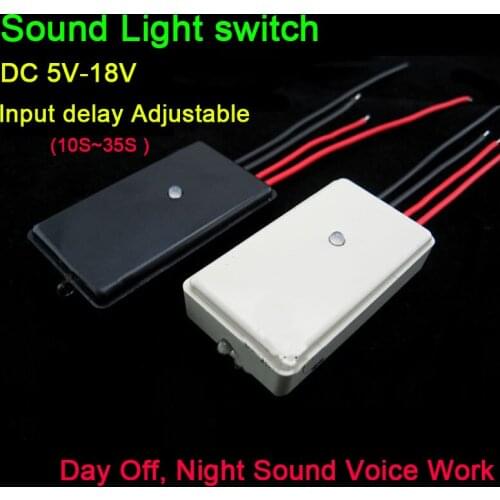 DC 5-18V 12V Sound Voice Light Control Switch Module Lamp Controller Adjustable delay time 10S-35S For Corridor Hotel Family
