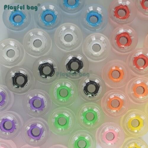 Playful Bag Skateboard DIY PU flash wheels Multicolor flash high elasticity 78A Street brushing soft wheel Skateboard part AMB45