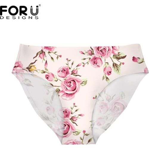 FORUDESIGNS 3D Flower Rose Printed Women Underwear Thongs Ladies Briefs bragas Womens Panties Brief Comfortable Drop shopping