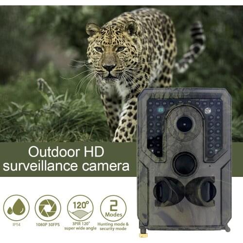 Wildlife Trail Camera 12MP 1080P PIR Infrared Hunting Camera with Night Vision Wireless Surveillance Tracking Cams