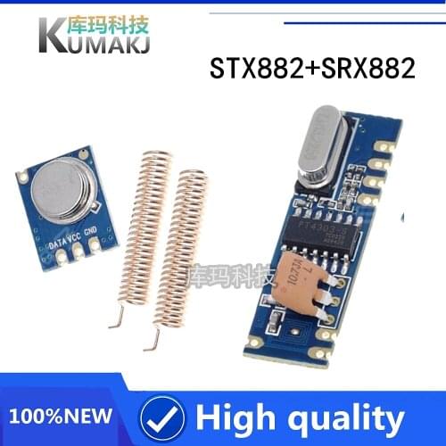 10 Set NEW 433MHz 100 Meters Wireless Module Kit ASK Transmitter STX882 + ASK Receiver SRX882 + Copper Spring Antenna