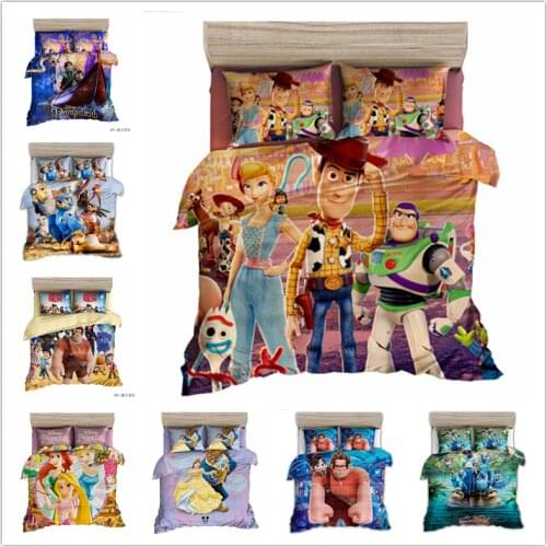 Cartoon Bedding Set Children Single Queen King Size Duvet Cover Pillow Cases Girl Boy Baby Gift Comforter Bedding Sets