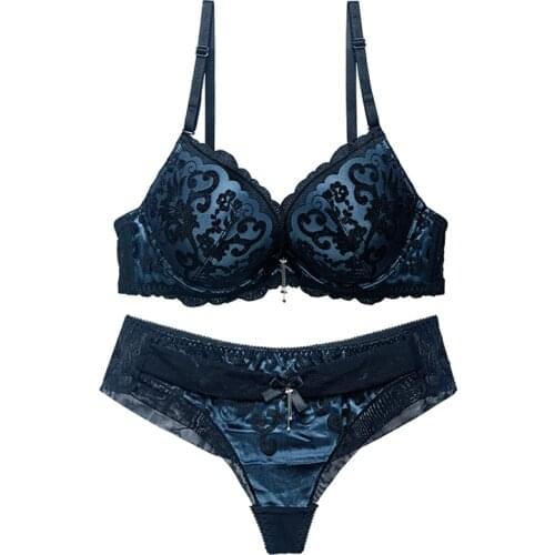 Bra Set Women Push Up Underwired Bow Decoration Lingerie Women Sexy Bra and Panties Set For Female