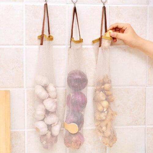 Kitchen Onion Potato Storage Bag Hangable Fruit And Vegetable Storage Mesh Bag Garlic Onion Hanging Bag Storage Bag Organizer