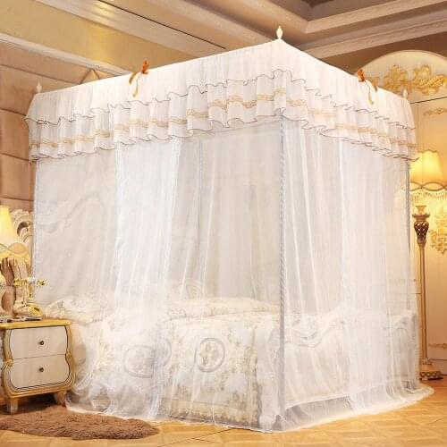 Zerodis Mosquito Net Canopy Bed White Mosquito Net Four Corner Post Bed Curtain Canopy Netting Mosquito Net Bedding For Girls