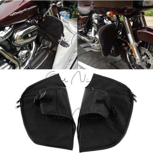 Motorcycle Black Soft Lowers Leg Elephant Ears Warmer Chaps For Harley Touring Road King Electra Street Trike FLHR 1980-202