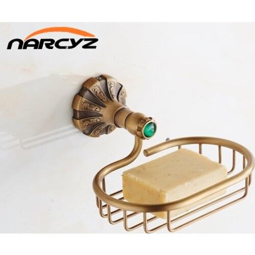 Wall Mounted Free Shipping Carving Solid Brass Soap Basket Soap Dish Holder,Soap Box Bathroom Accessories Decorative 9078K