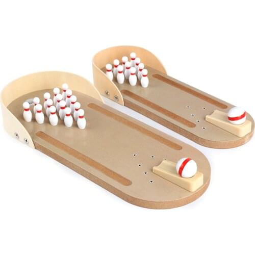 Mini Wooden Desktop Bowling Game Kids Children Indoor Parent-Child Interactive Table Game Family Bowling Developmental Toy
