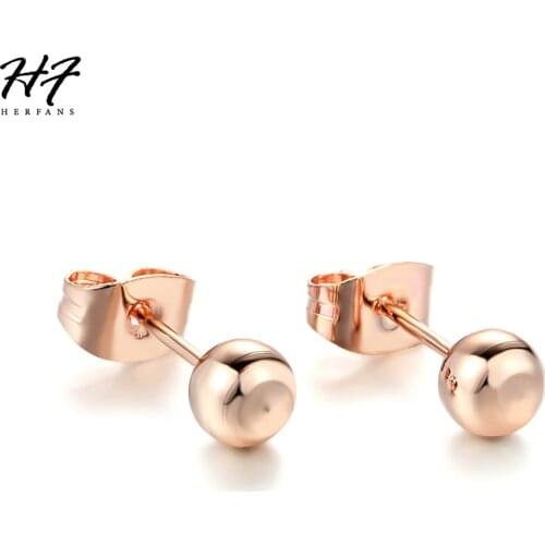 Simple Little Bean Shaped Stud Earring For Women Rose White Gold Color Metal Fashion Jewelry Gift For Girls Daily Party E445