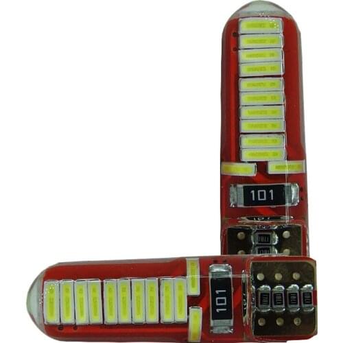 Red T10 W5W 24 SMD canbus LED Wedge Car Light Lamp Bulb 12V