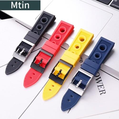 22mm24mm pin buckle rubber strap mens watch accessories For Breitling watch band outdoor sports wristband ladies bracelet Tool