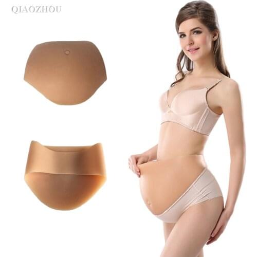 S size 2~4 month seamless silicone belly more realistic invisible fake pregnant belly film props cosplay false pregnancy