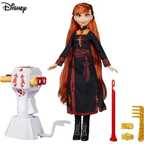 Frozen 2 Hair Salon Series Doll Elsa Anna Action Figure Doll Original Princess Character Collectible Figure Model Toys E6950