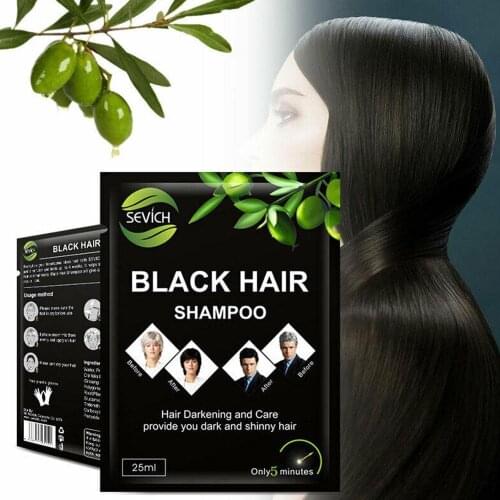 10pcs/lot sevich Black Hair Shampoo Only 5 Minutes Grey Become Black Hair Color Hair Dye