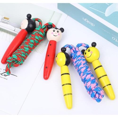 6.6ft Skipping Rope kids with Wooden Handles Braided Tangle-Free Cable Skipping Rope Exercise for Fun and Fitness jump rope kids