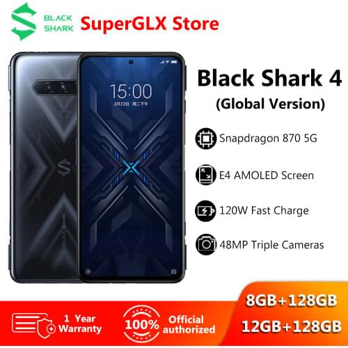 Global Version Black Shark 4 5G Gaming Phone Snapdragon 870 Mobile Phone 144Hz Display 120W Fast Charging Smartphone