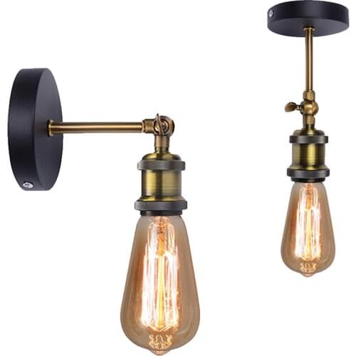 Nordic LED Wall Lamp Industrial Vintage Iron Wall Sconce Lighting Fixture Ceiling Mount Light for Bedroom Restaurant Corridor