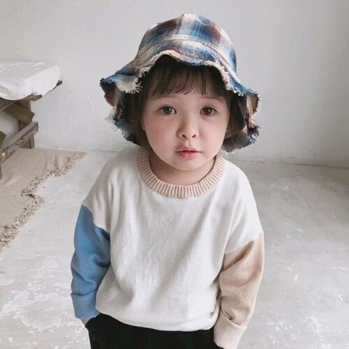 Girls sweater 2019 new color matching pullover autumn Korean baby childrens sweater toddler girl sweater baby girl clothes