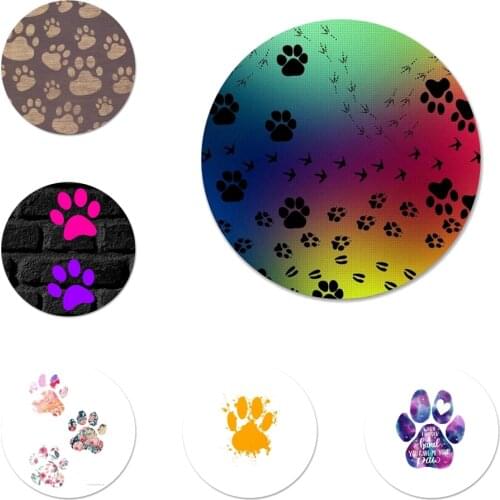 58mm dog footprint Paw Icons Pins Badge Decoration Brooches Metal Badges For Backpack Decoration