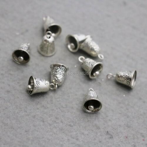10PCS Alloy Bell Fittings for Accessory Silver-plate Accessory Fittings for clasps jewelry Making Design components Findings DIY