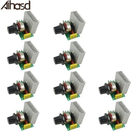 10PCS/LOT 3800W AC 220V SCR Voltage Regulator Dimming light Speed Controller Thermostat