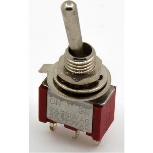 10pcs/lot MTS-112 perforate diameter 6 mm reset 3 pin ON - (ON) SPDT 2 positions toggle switch