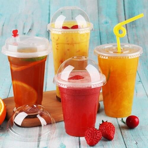 100pc/pack Disposable Plastic Milk Tea Cups Beverage Juice Cups Takeaway Drinking Package Customized