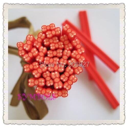 5pcs F-04 5mm Cute Bow Cane Fancy Nail Art Polymer Clay Cane Nail Art Decoration