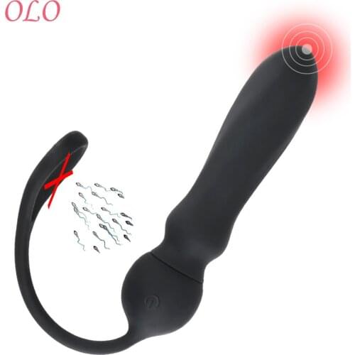 OLO 9 Speeds Waterproof Cock Ring Silicone Rechargeable Anal Plug G Point Vibrator Prostate Massager Prostate Stimulate