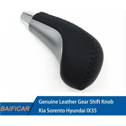 Baificar Brand New Genuine Leather Automatic Gear Shift Knob 46720-2S200 Black Color For Kia Sorento Hyundai Tucson IX35