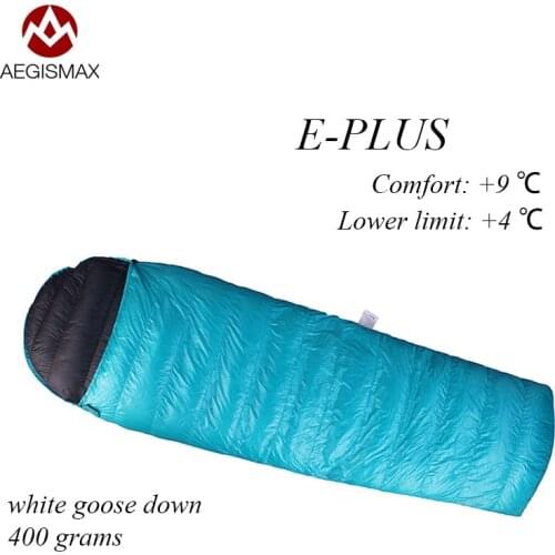 Free shipping Aegismax Hybrid type high quality 400 grams goose down Spring and Autumn outdoor camping sleeping bag